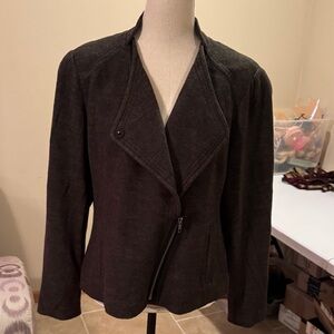 Coldwater Creek Charcoal Asymmetrical Jacket